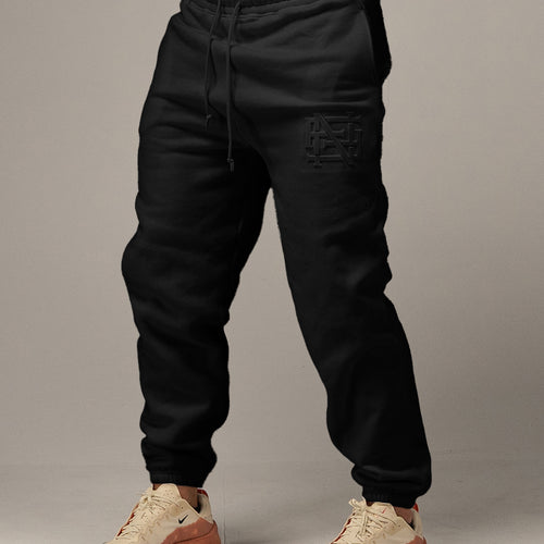 EMBOSSED CHAMP JOGGERS-BLACK