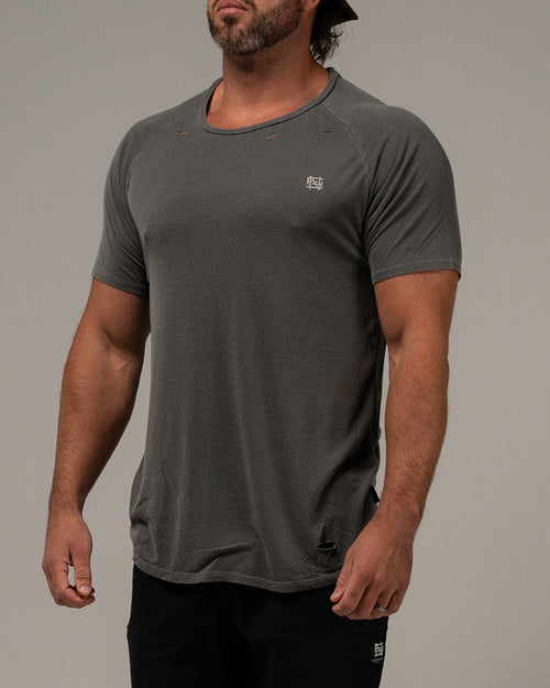 MOTO DISTRESSED TEE - BLACK