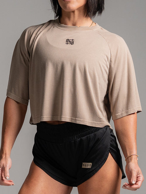 MOTO CROP TEE - EARTH