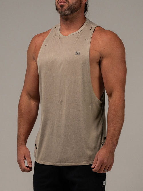 MOTO DISTRESSED BRO TANK - EARTH
