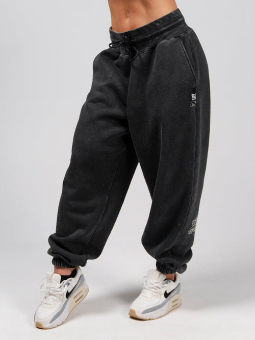 WOMENS OVERSIZED SWEATPANTS - ACID WASH