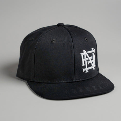 EMBROIDERED MONOGRAM HAT - WHITE/BLACK