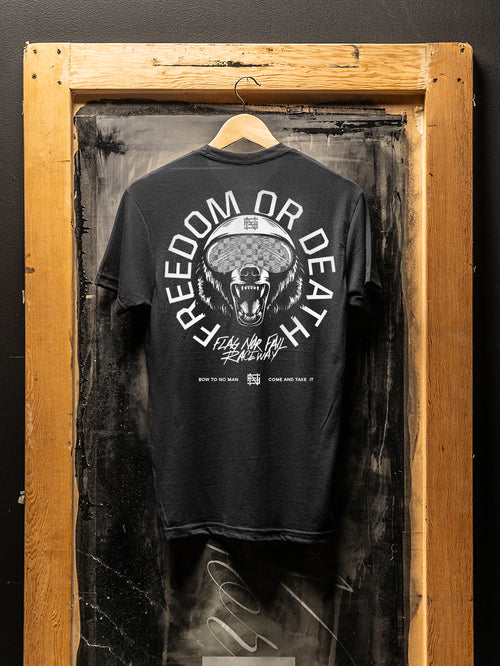 RACE TRACK BEAR TEE - BLACK