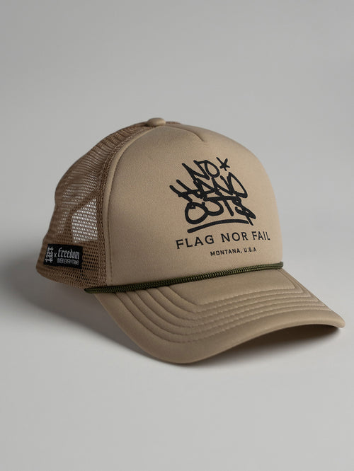 NO HAND OUTS FOAM TRUCKER - TAN