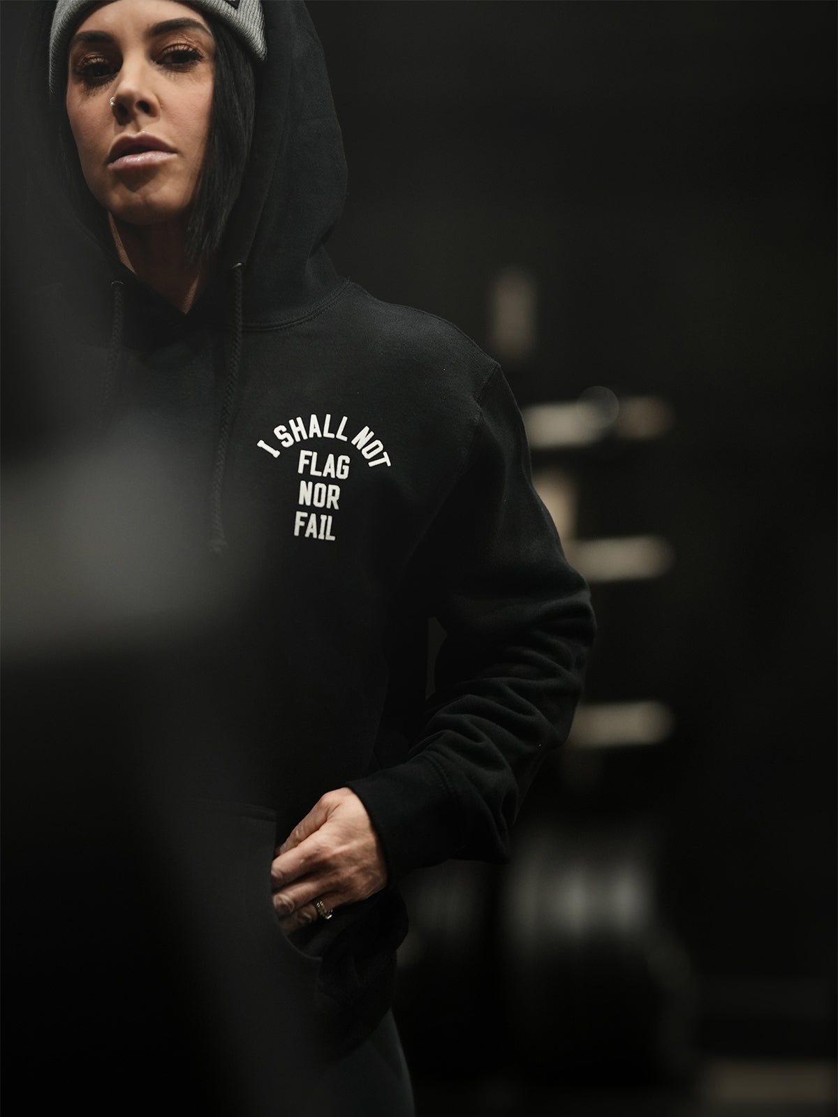 ANTHEM HOODIE - BLACK/WHITE