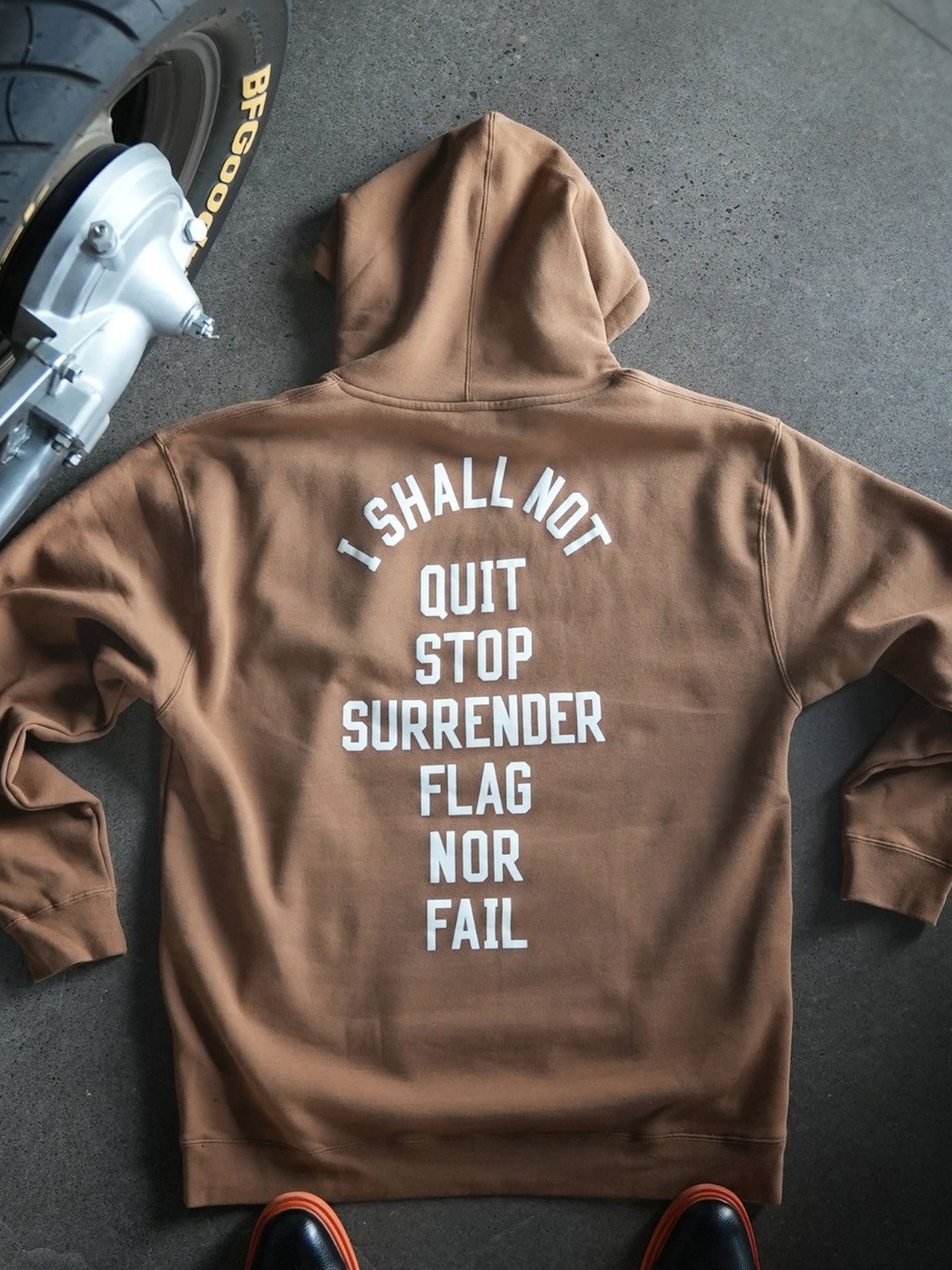 ANTHEM HOODIE - SADDLE/WHITE