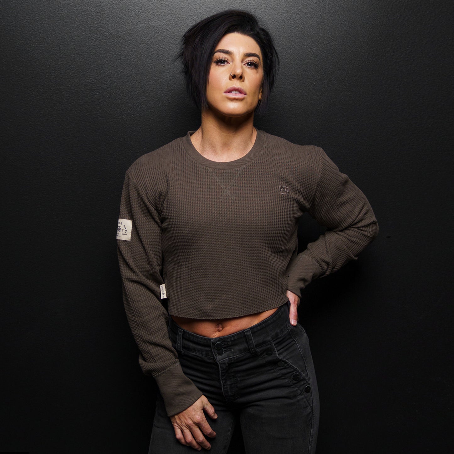 CORTO DE PUNTO FOREVER WAFFLE PARA MUJER - GRIS OLIVA