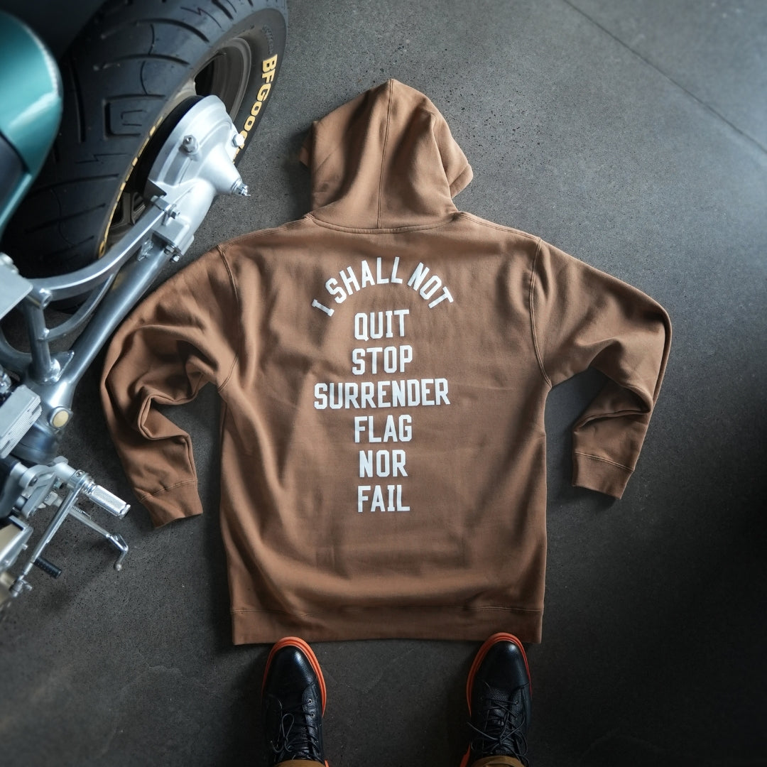 ANTHEM HOODIE - SADDLE/WHITE