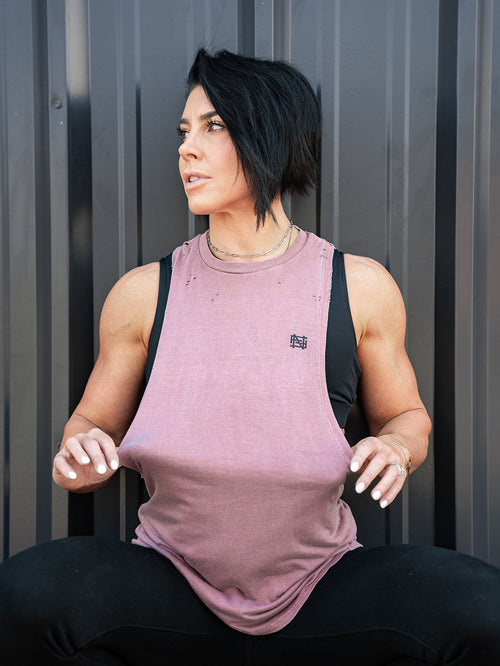 MOTO DISTRESSED BRO TANK - RED