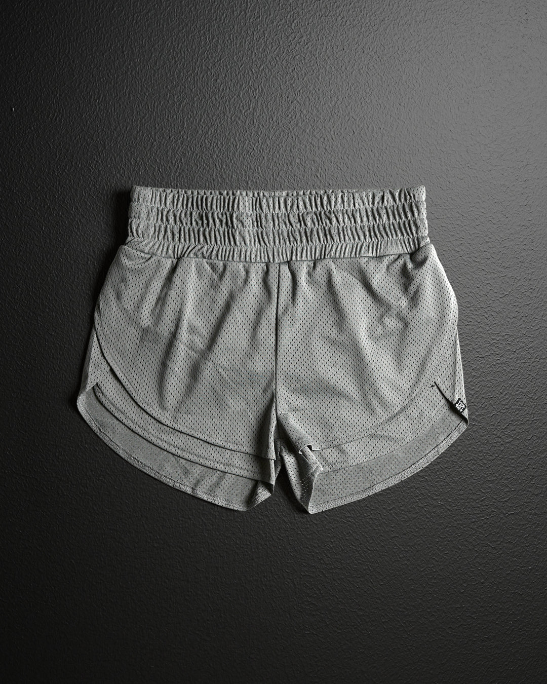 WOMENS MOMENTUM MESH SHORTS - GREY – FLAG NOR FAIL