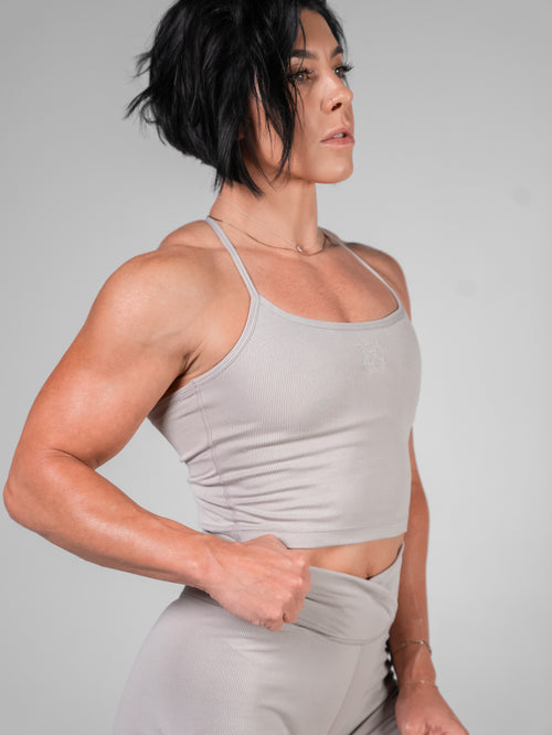 WOMENS RIBBED TANK - GREY