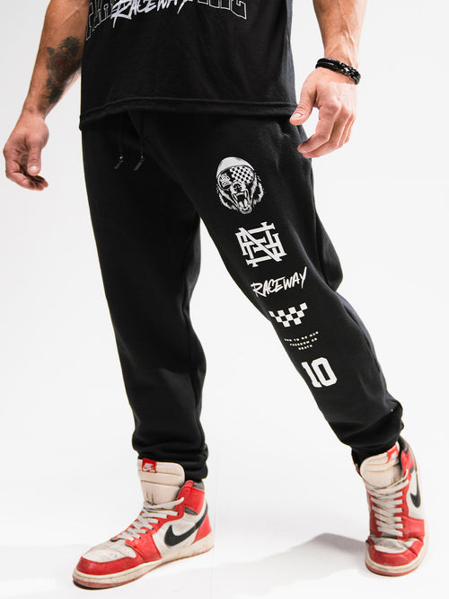 RACE BEAR FITTED JOGGERS - BLACK