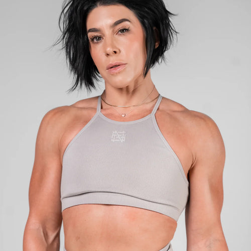 WOMENS RIBBED BRA - GREY