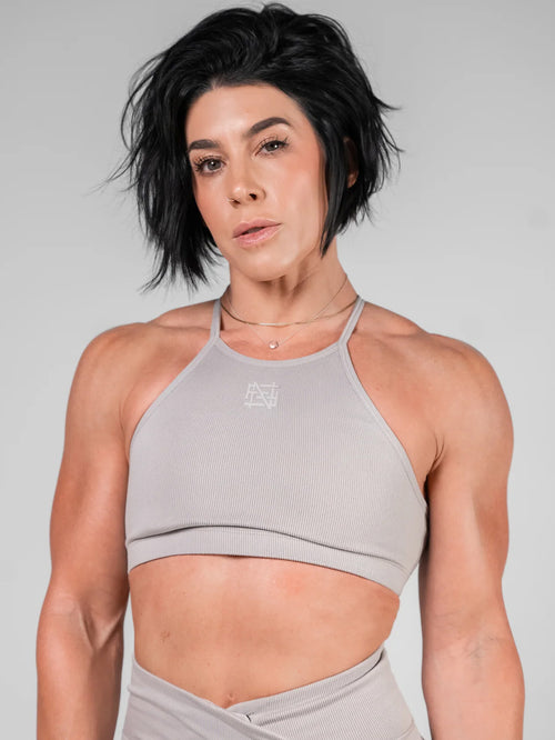 WOMENS RIBBED BRA - GREY