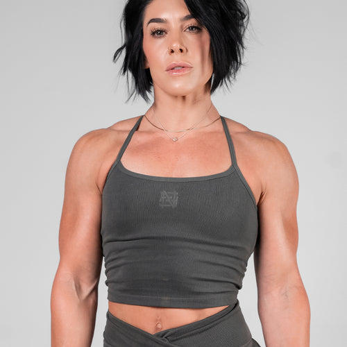 WOMENS RIBBED TANK - BLACK