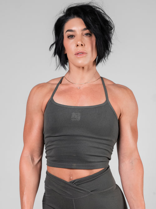 WOMENS RIBBED TANK - BLACK