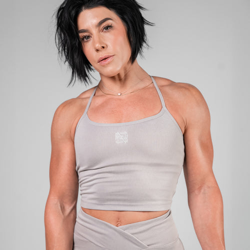 WOMENS RIBBED TANK - GREY