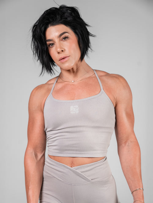 WOMENS RIBBED TANK - GREY