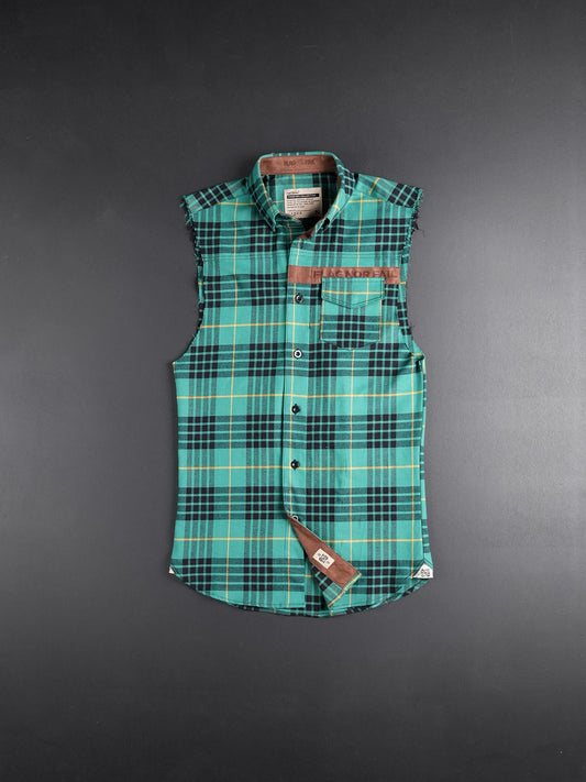 MIDWEIGHT FOREVER SLEEVELESS FLANNEL - GREEN