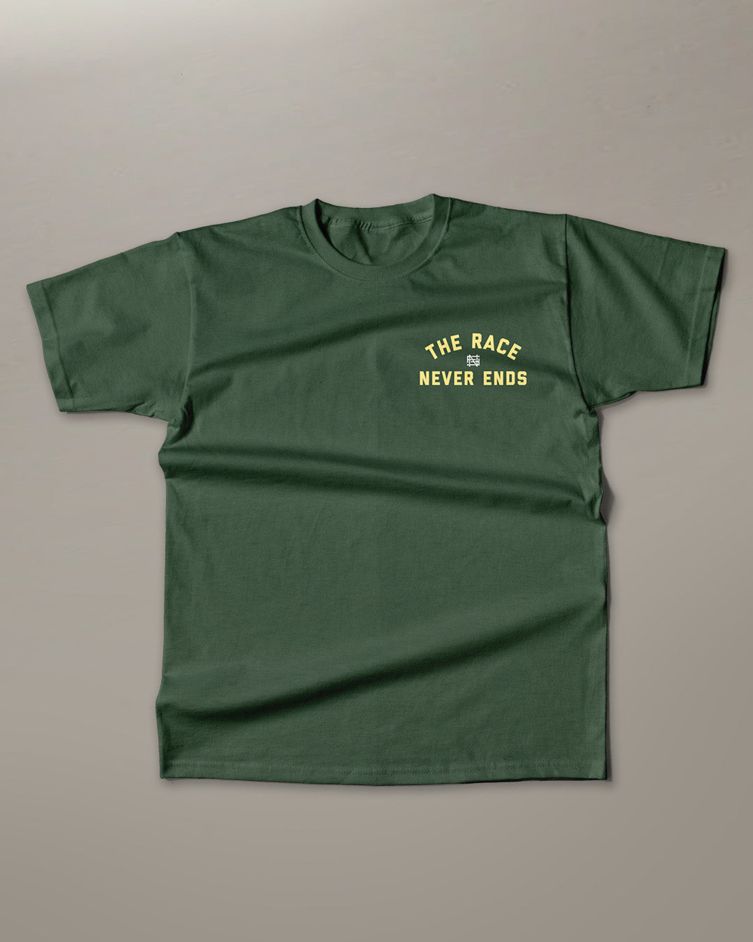 THE RACE NEVER ENDS TEE - PREORDER
