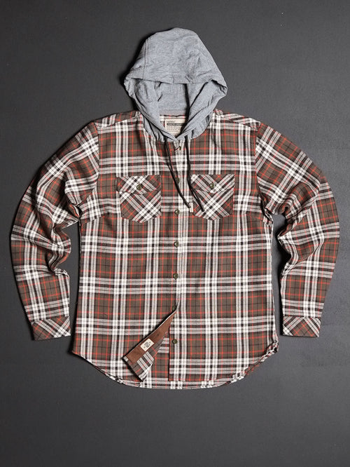 WOMEN'S HOODED FOREVER FLANNEL - ORANGE