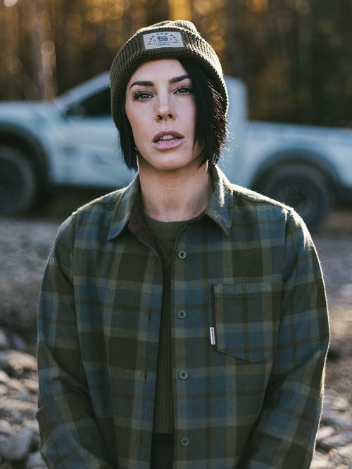 WOMEN'S FOREVER FLANNEL - OLIVE