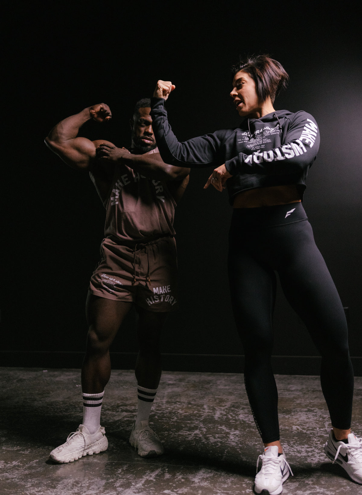 MAKE HISTORY CROP HOODIE - BLACK