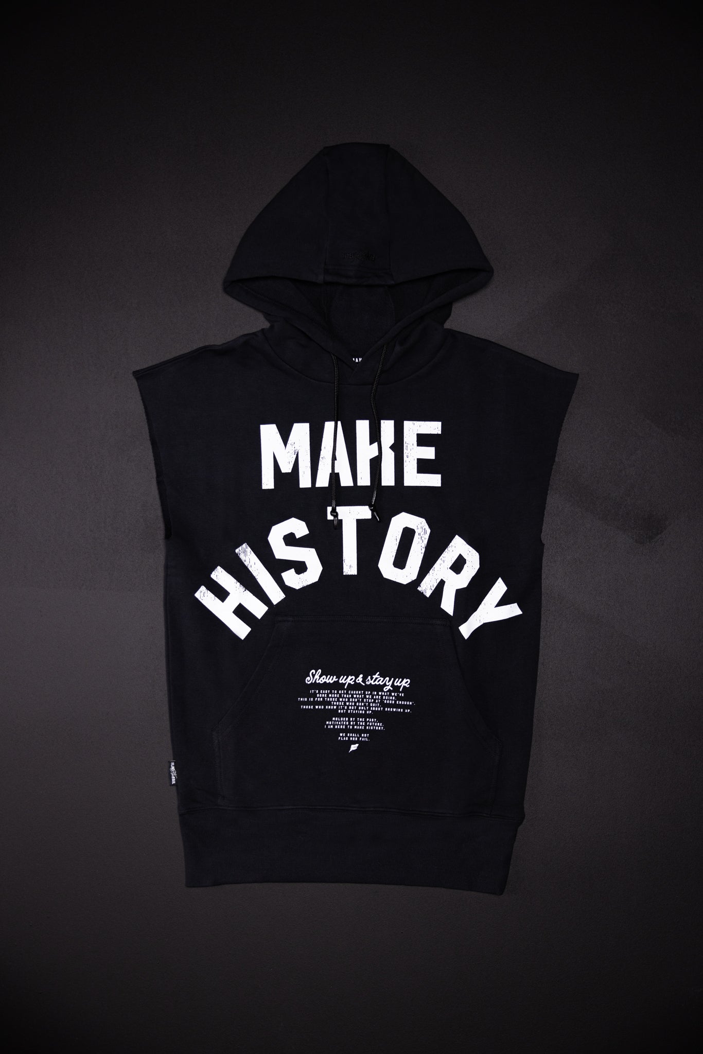 MAKE HISTORY - SUDADERA CON CAPUCHA SIN MANGAS NEGRA