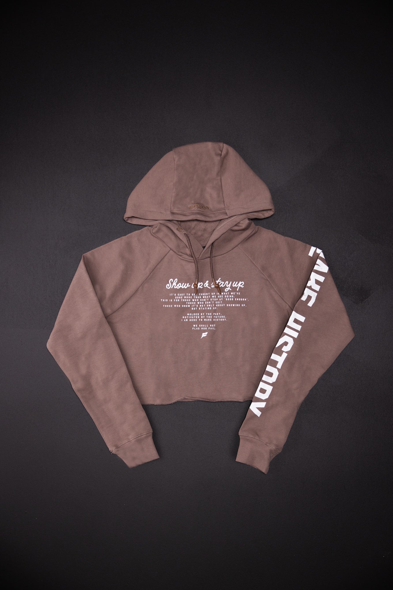 MAKE HISTORY CROP HOODIE - EARTH