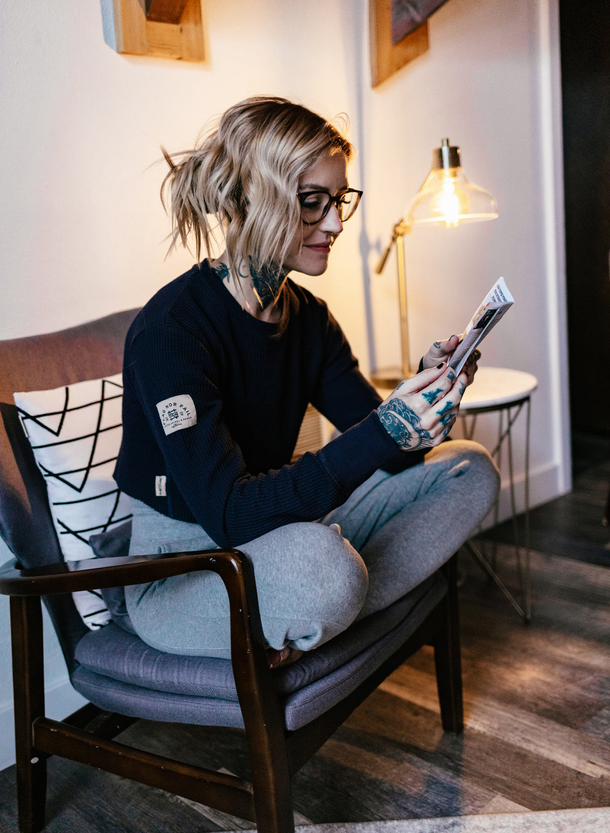 CORTO DE PUNTO PARA MUJER FOREVER WAFFLE - AZUL MARINO