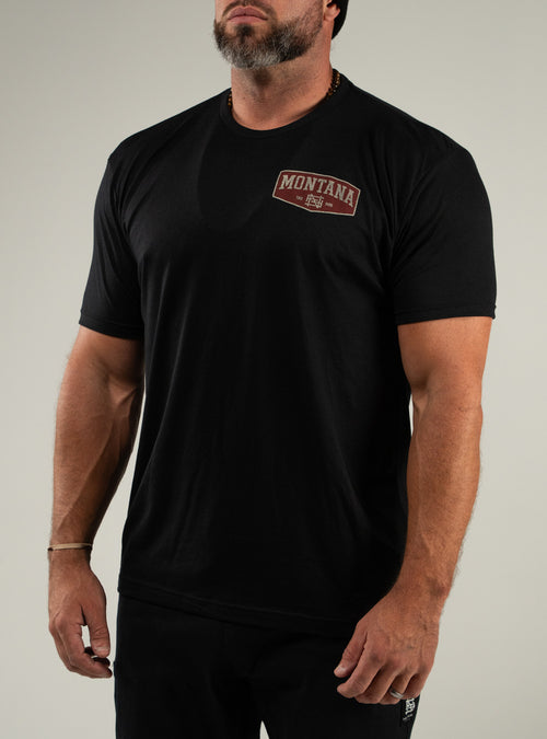 MONTANA BADGE TEE - BLACK
