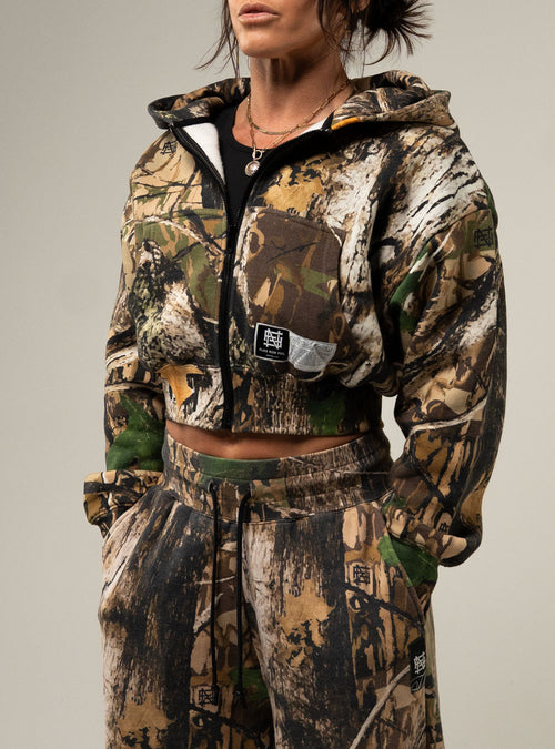 WOMEN'S ZIPPER HOODIE - CAMO