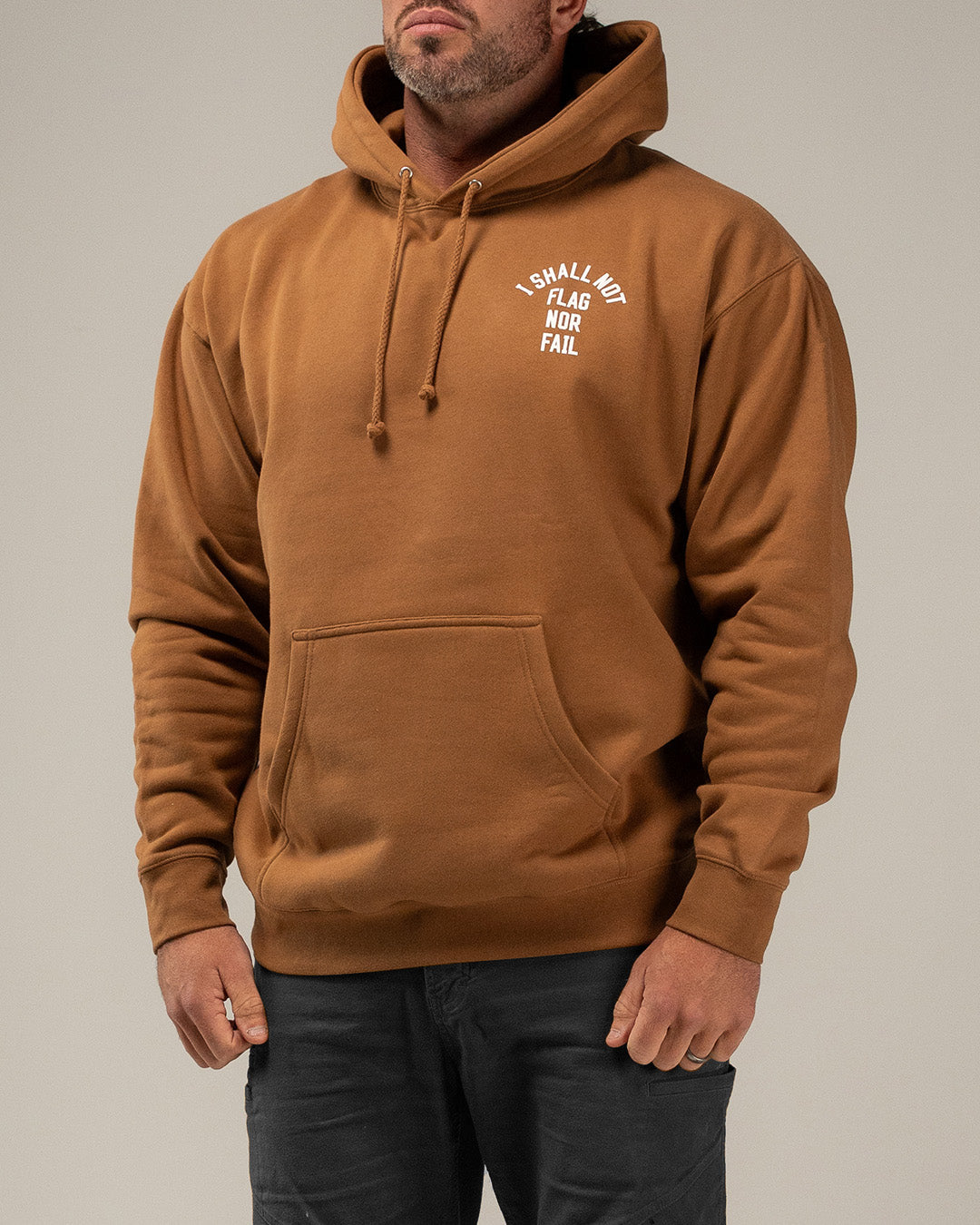 ANTHEM HOODIE - SADDLE/WHITE