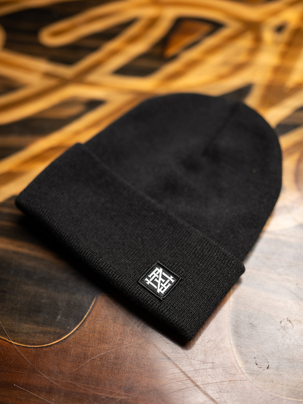 MONOGRAM BEANIE- BLACK