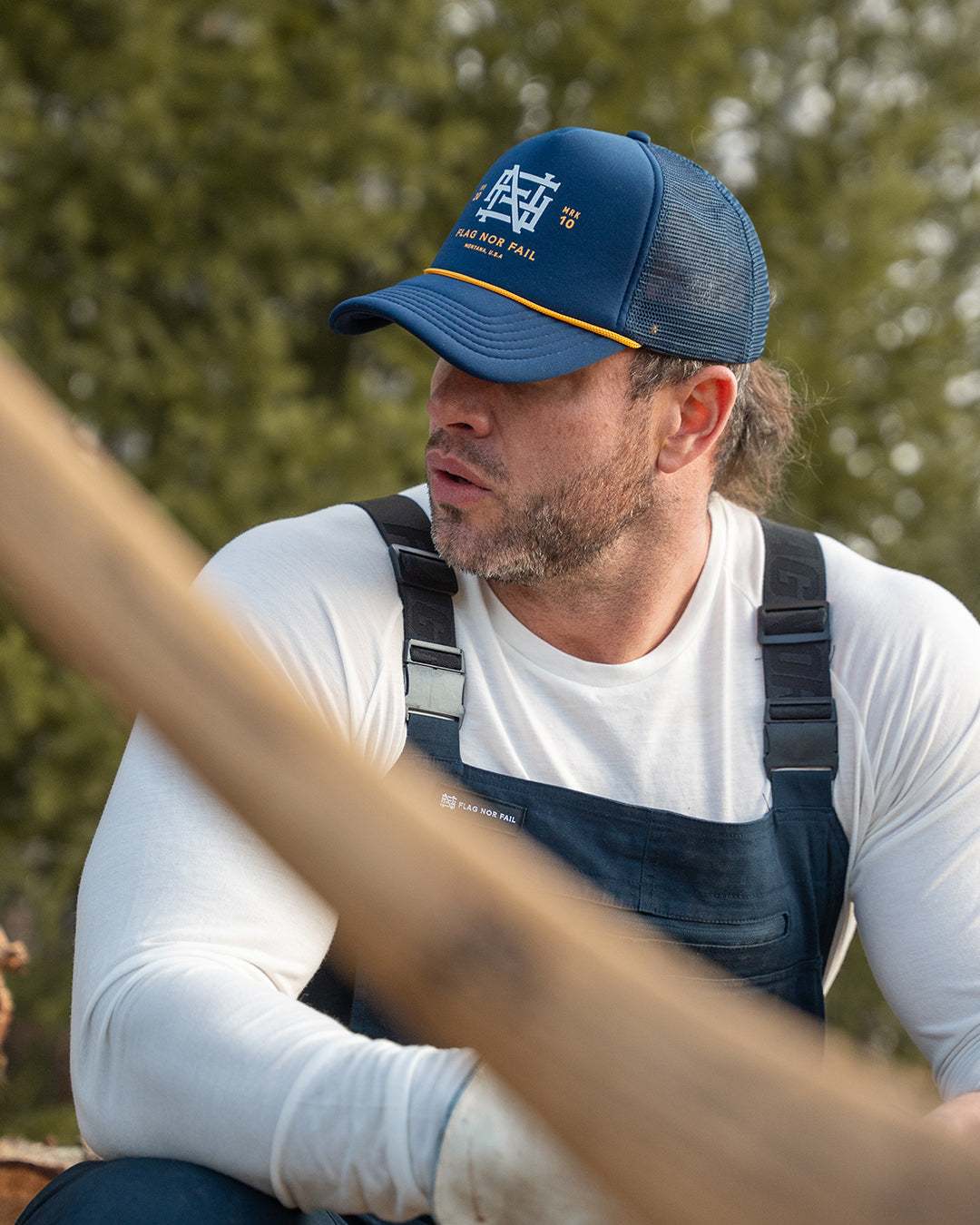 MONOGRAM FOAM TRUCKER - NAVY – FLAG NOR FAIL