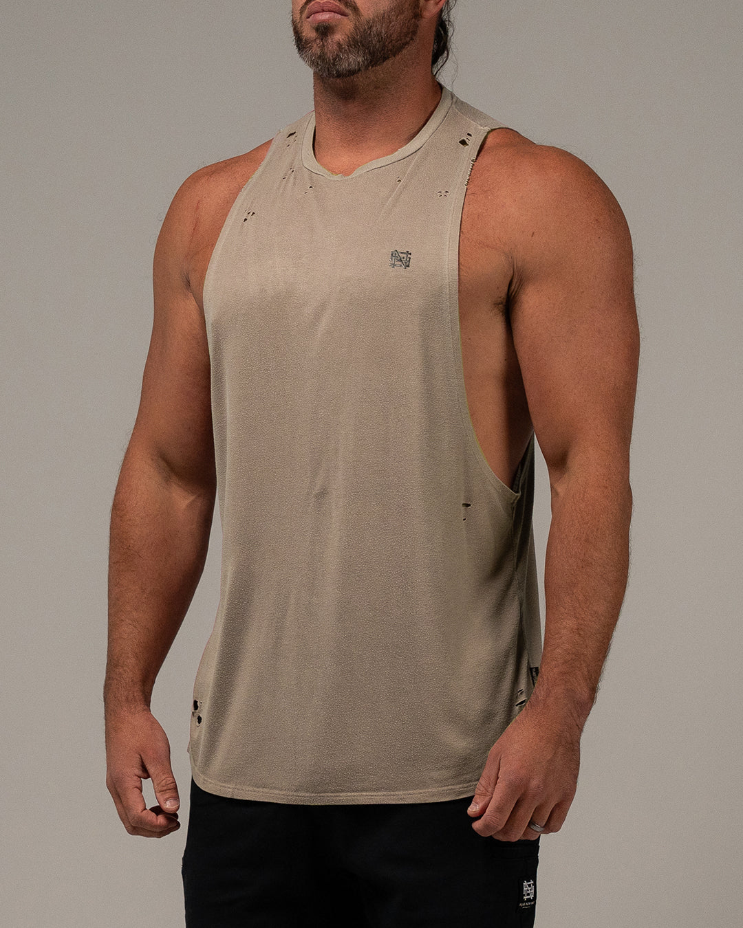 MOTO DISTRESSED BRO TANK - EARTH