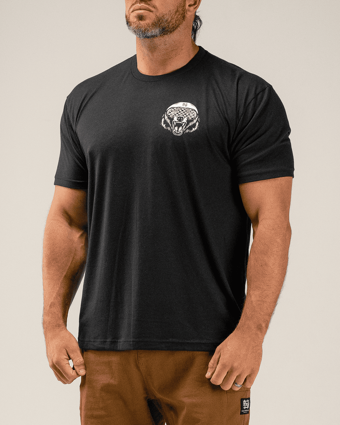 RACE TRACK BEAR TEE - BLACK