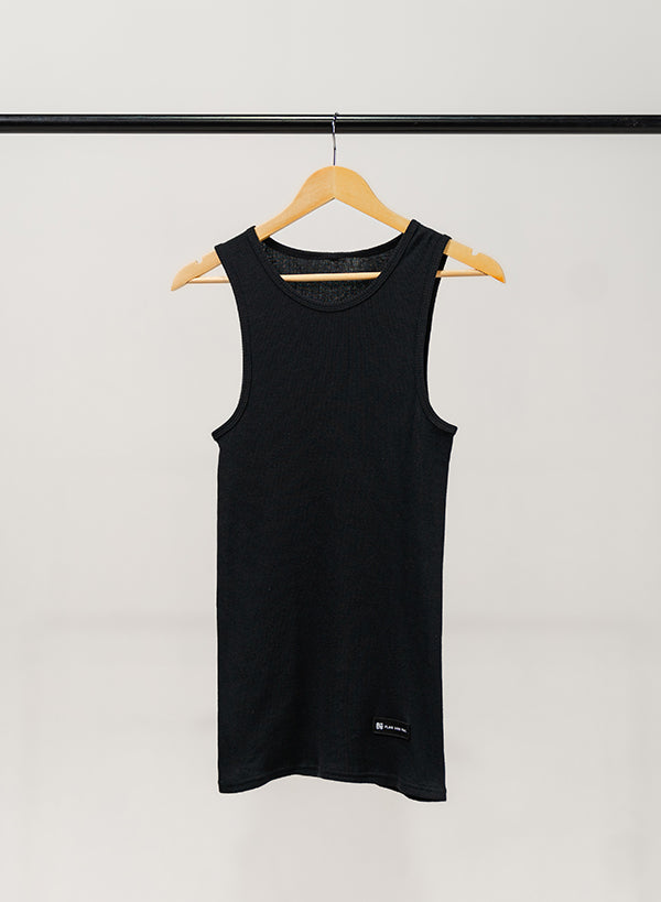 MENS RIBBED TANK - BLACK