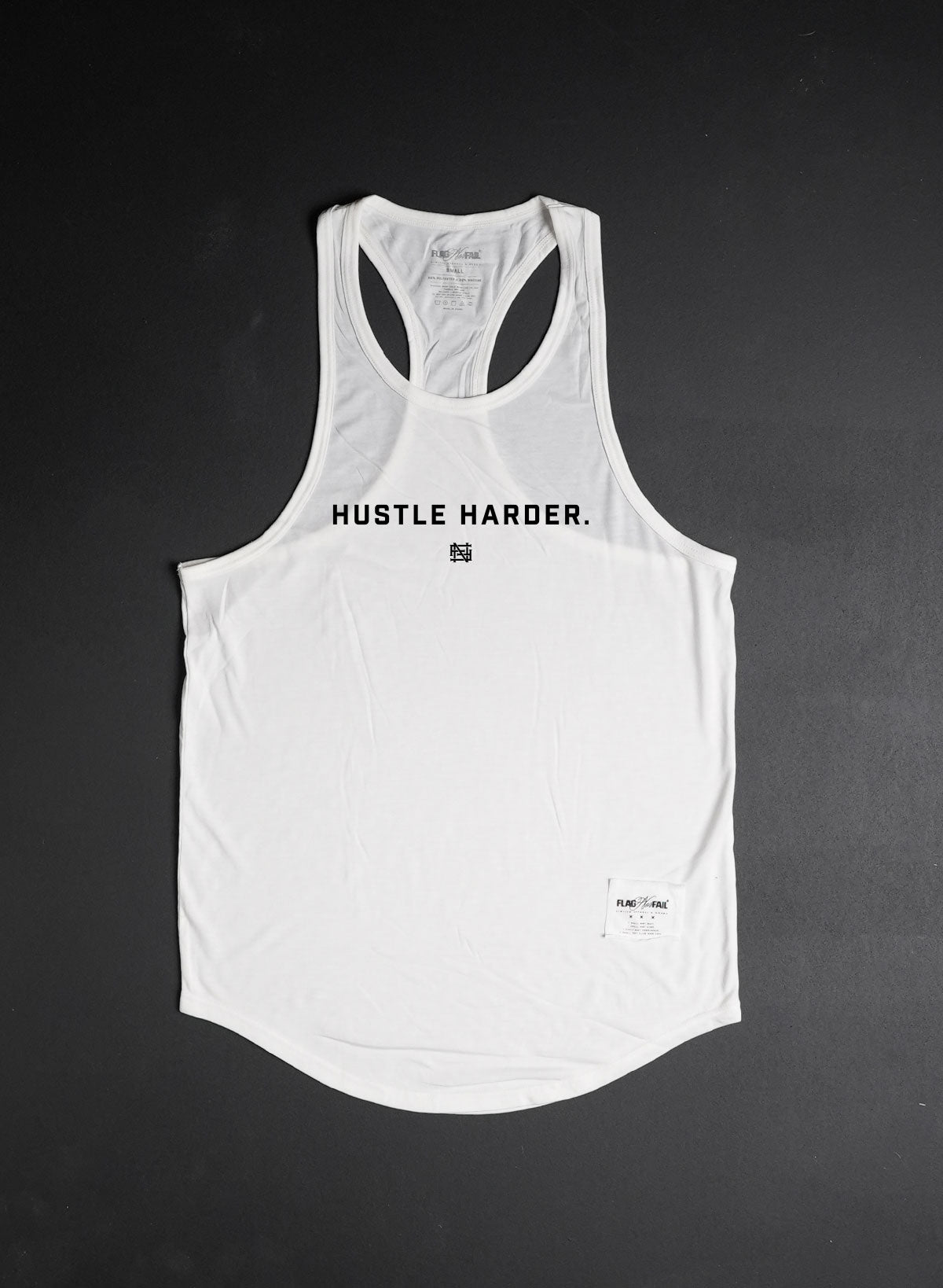 HUSTLE HARDER STRINGER - WHITE