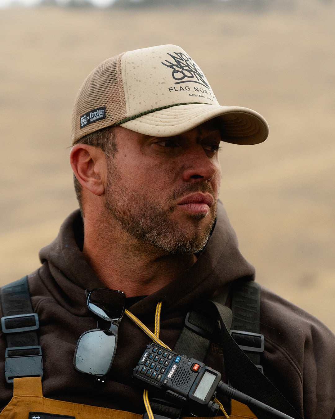 NO HAND OUTS FOAM TRUCKER - TAN