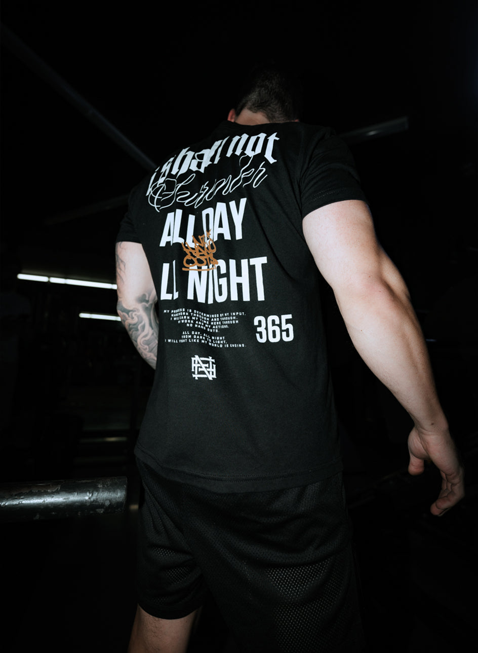 ALL DAY ALL NIGHT TEE - BLACK