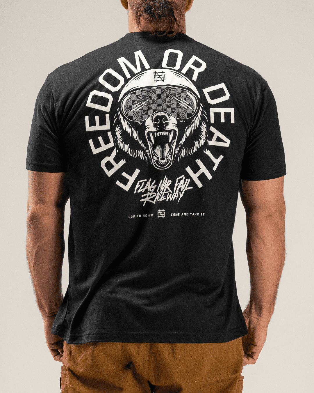 RACE TRACK BEAR TEE - BLACK