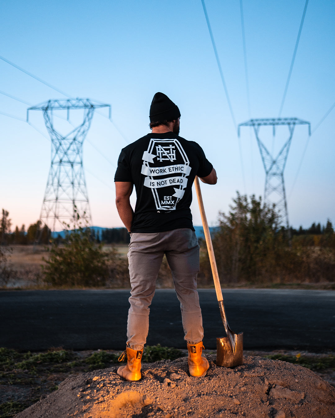 WORK ETHIC TEE - BLACK/WHITE