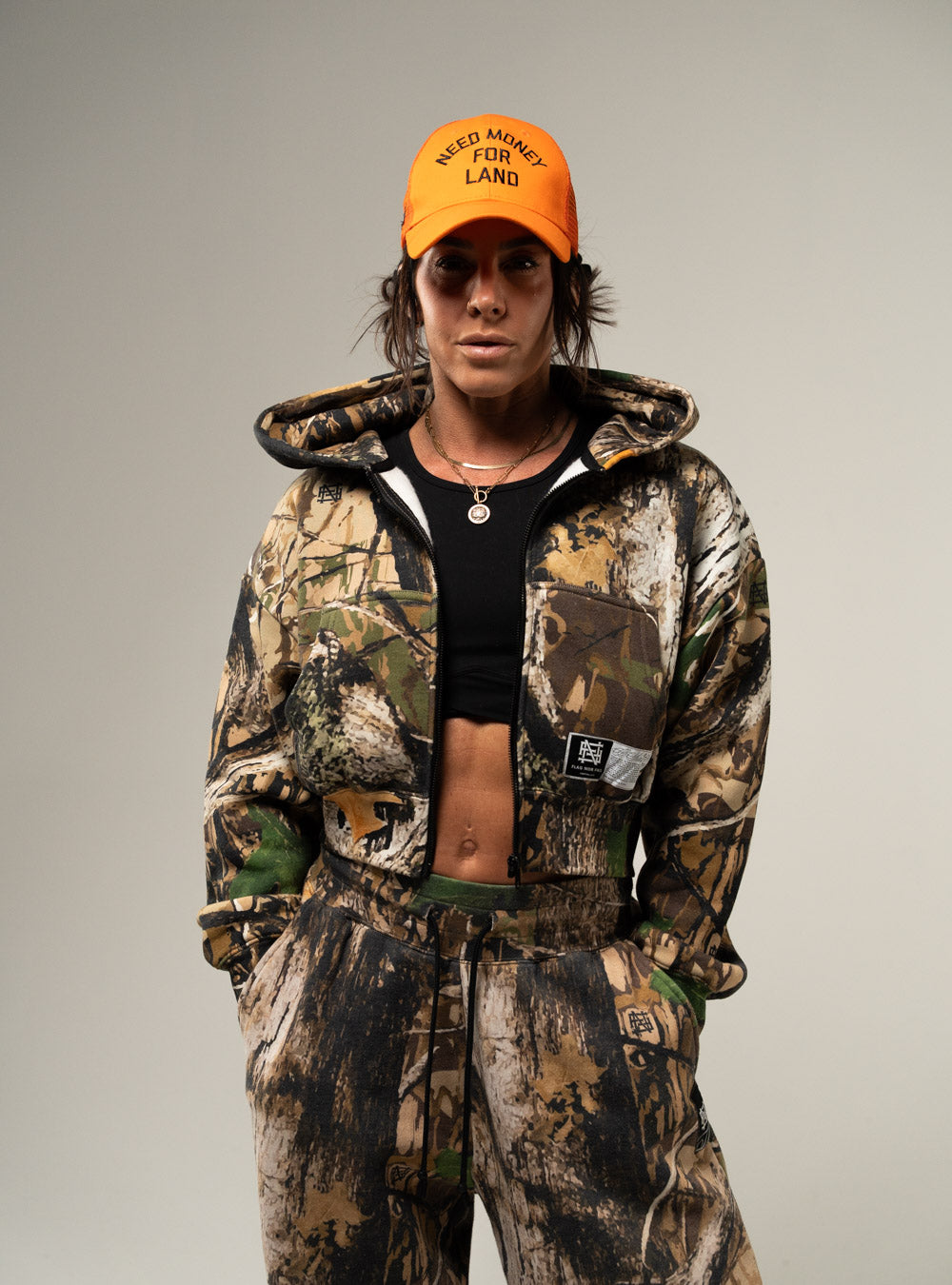 WOMEN'S ZIPPER HOODIE - CAMO