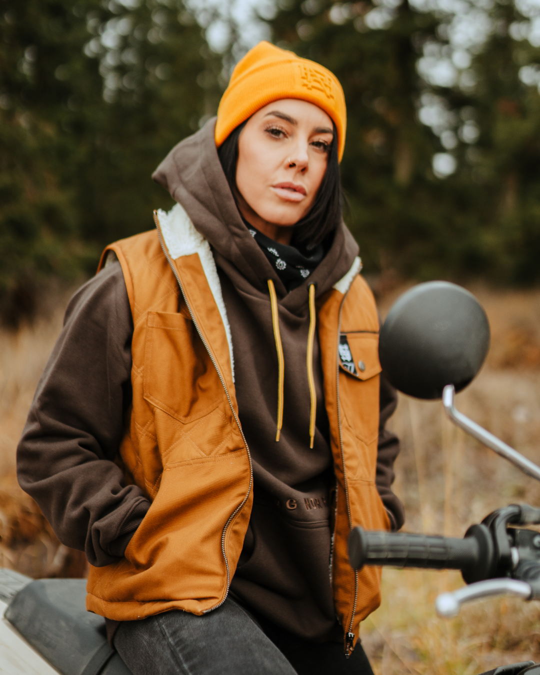 EMBOSSED BEANIE - ORANGE