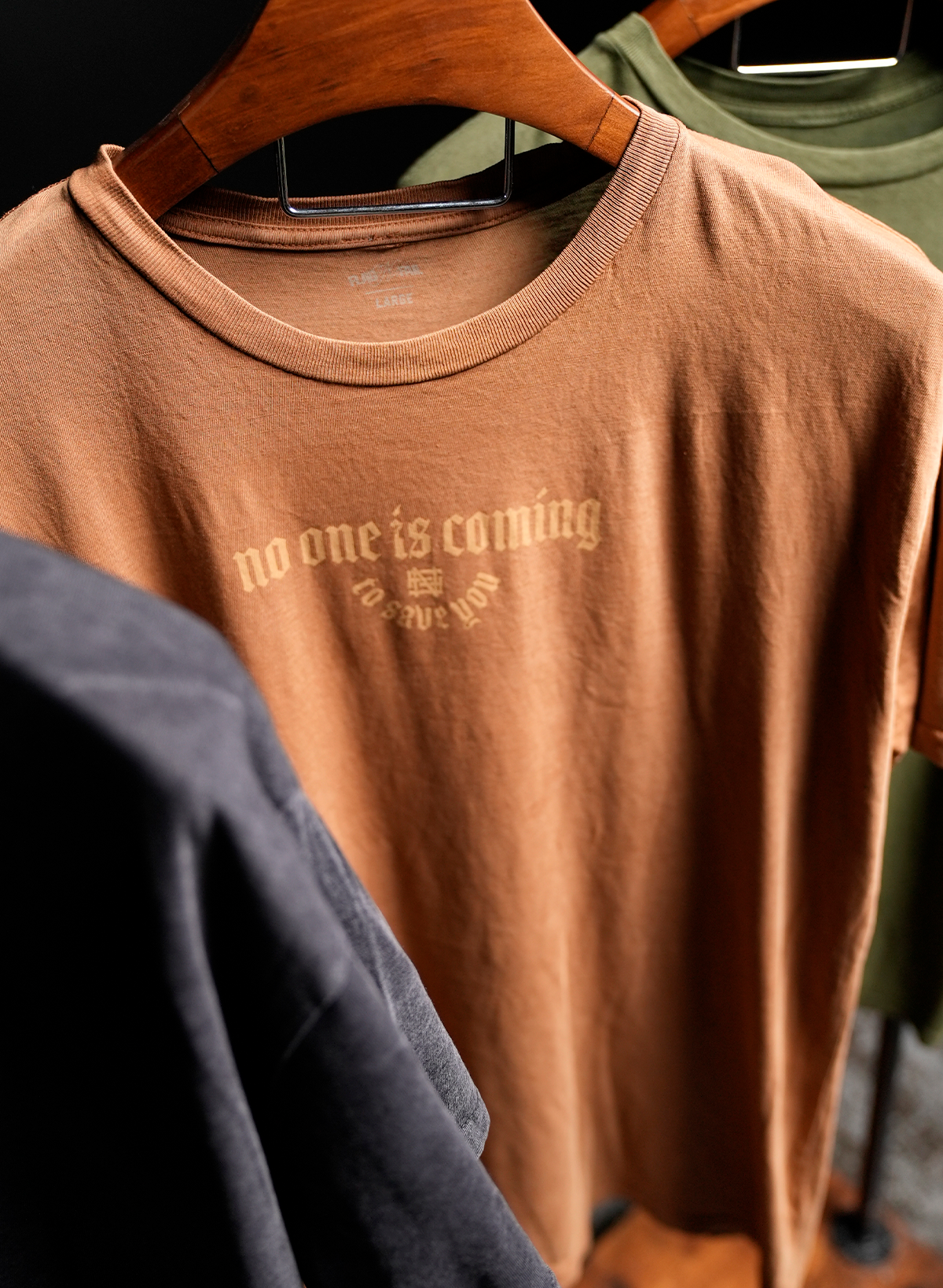 NO ONE IS COMING OVERSIZED TEE- CAMEL