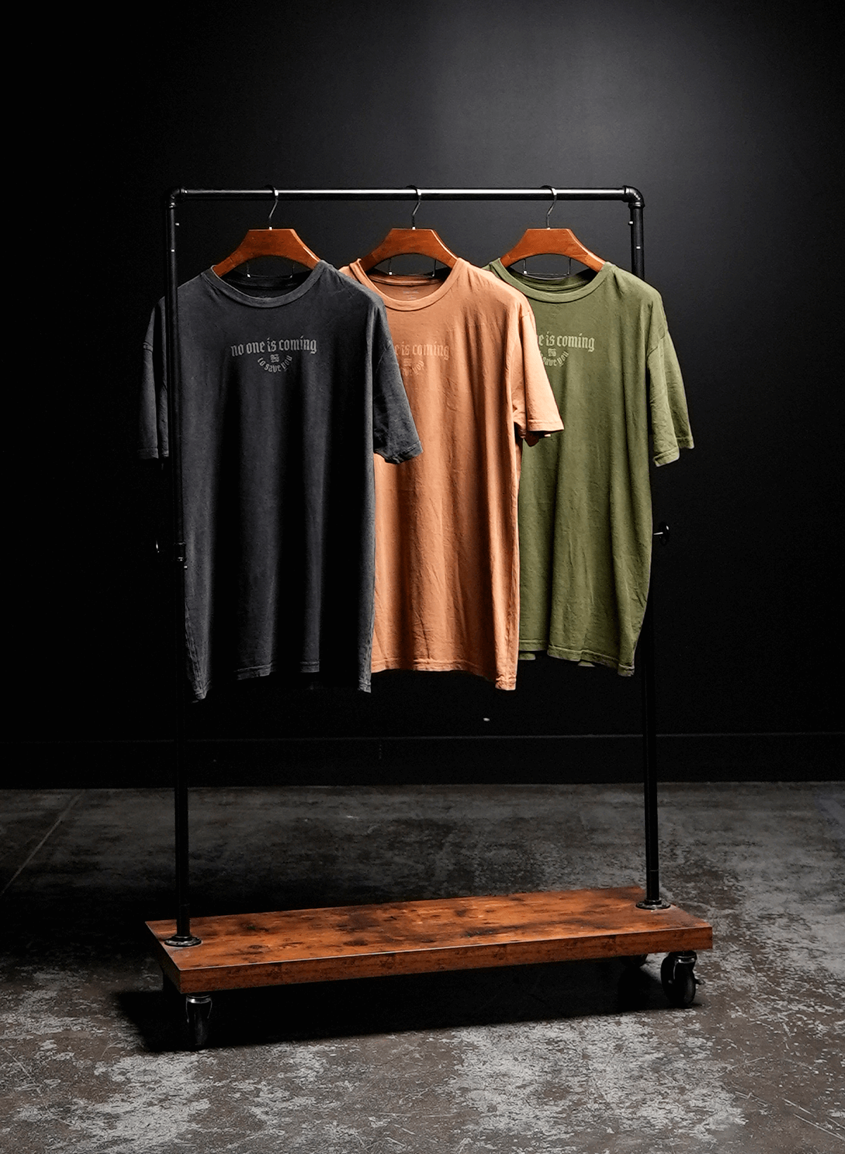 NO ONE IS COMING OVERSIZED TEE- OLIVE