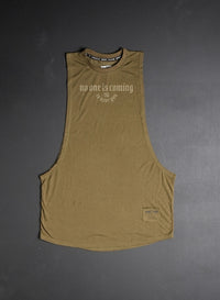 NO ONE IS COMING - MEN'S MUSCLE TANK - OLIVE thumbnail