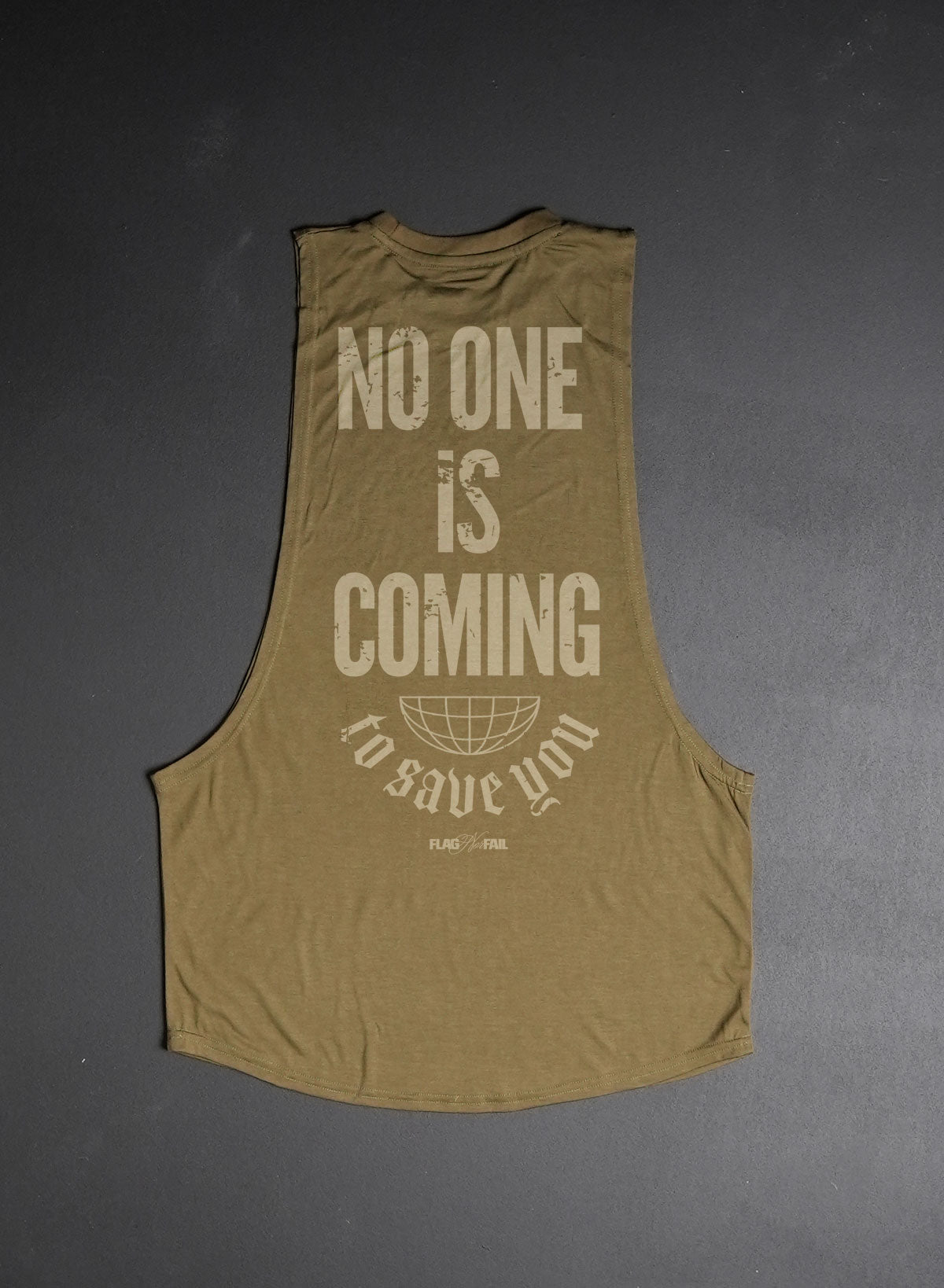 NO ONE IS COMING - MEN'S MUSCLE TANK - OLIVE