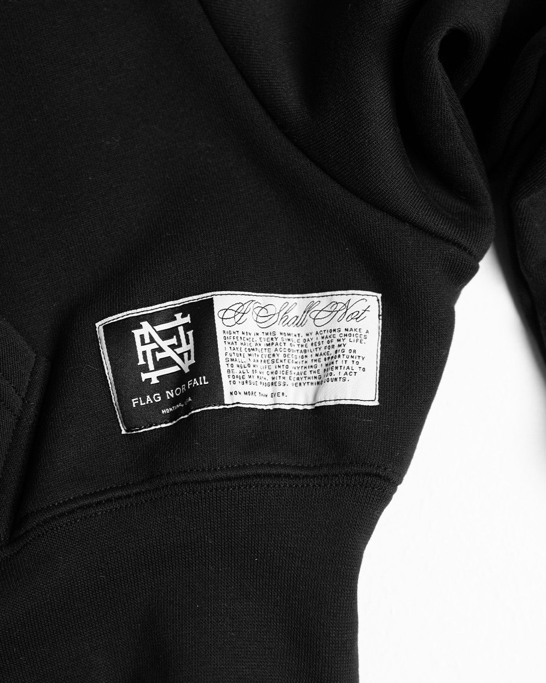 WOMENS OVERSIZED CROP HOODIE - BLACK – FLAG NOR FAIL